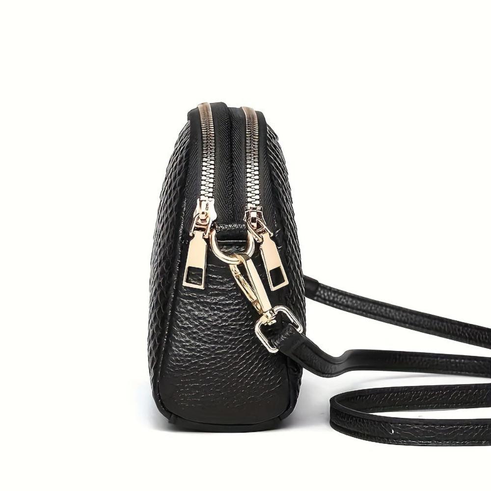 Malin Krokmönstrad Mini Crossbody Väska