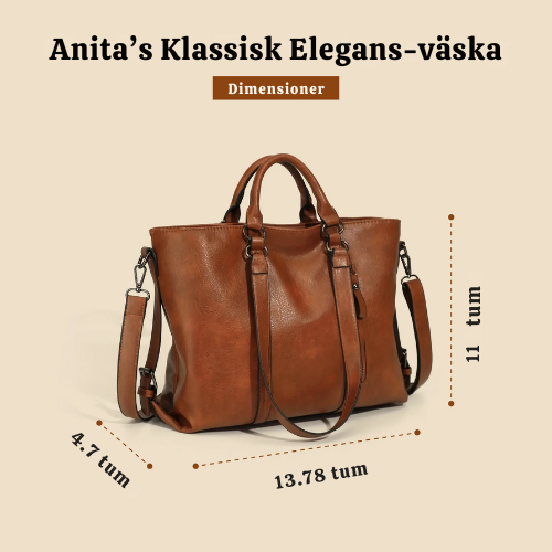 Anita’s klassiska elegans | Vintage fusk läder tote-väska