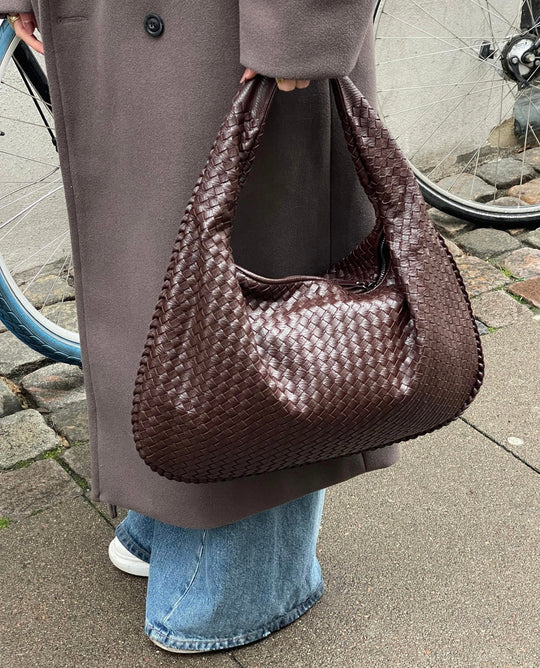 Valentina | Vävd Röd Tote-väska